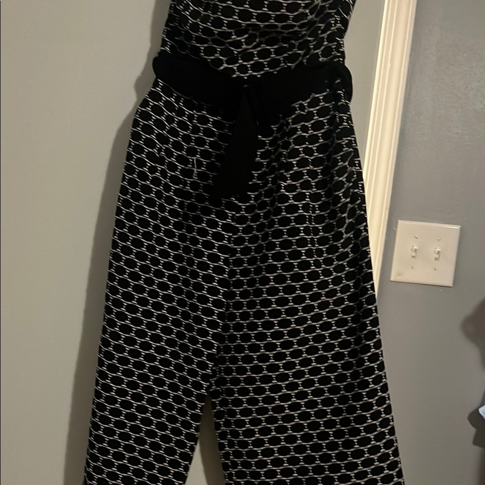 Eva Mendes for New York & Company Geometric Black and White Jumpsuit